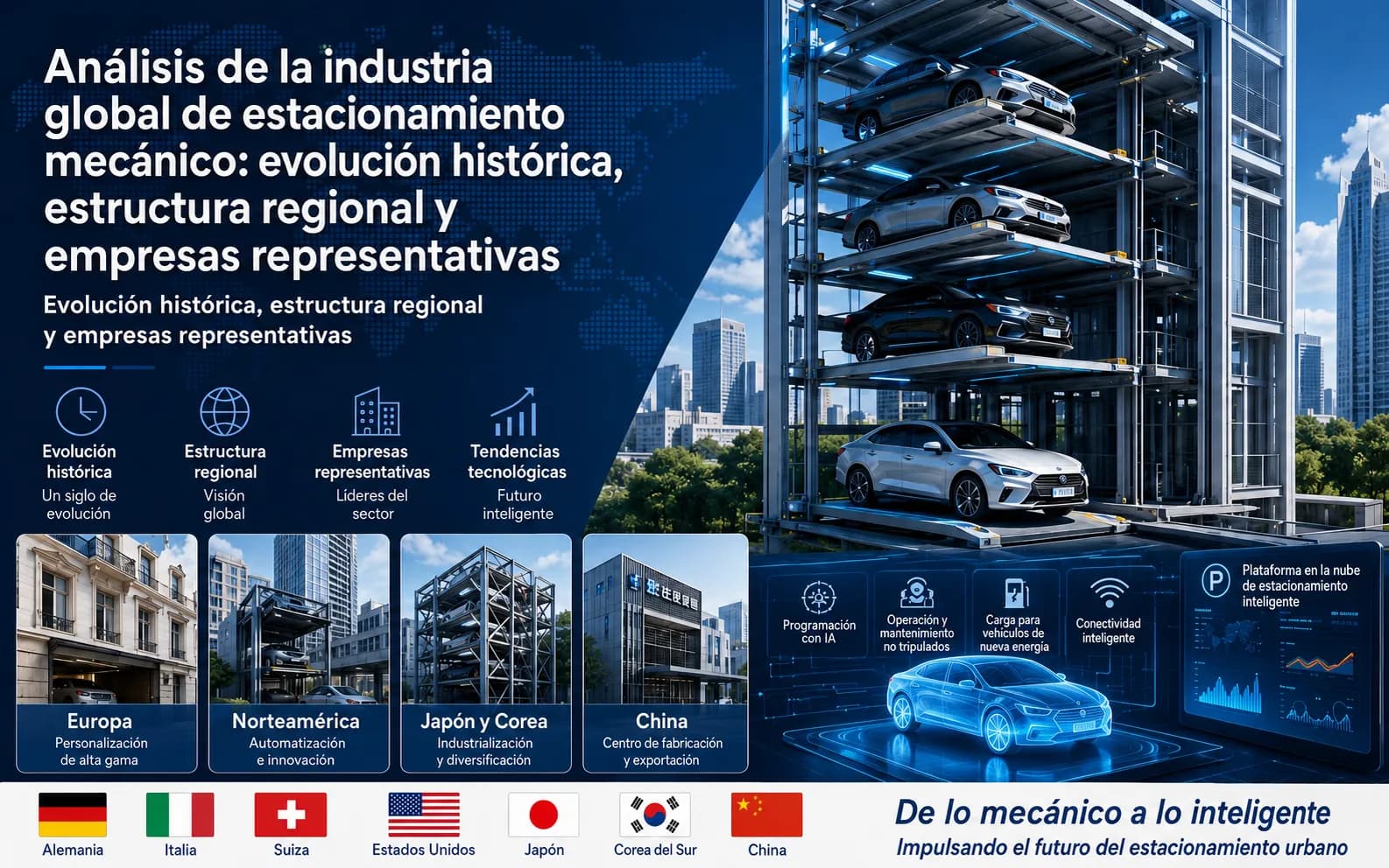 Análisis de la industria global de estacionamiento mecánico: evolución histórica, estructura regional y empresas representativas